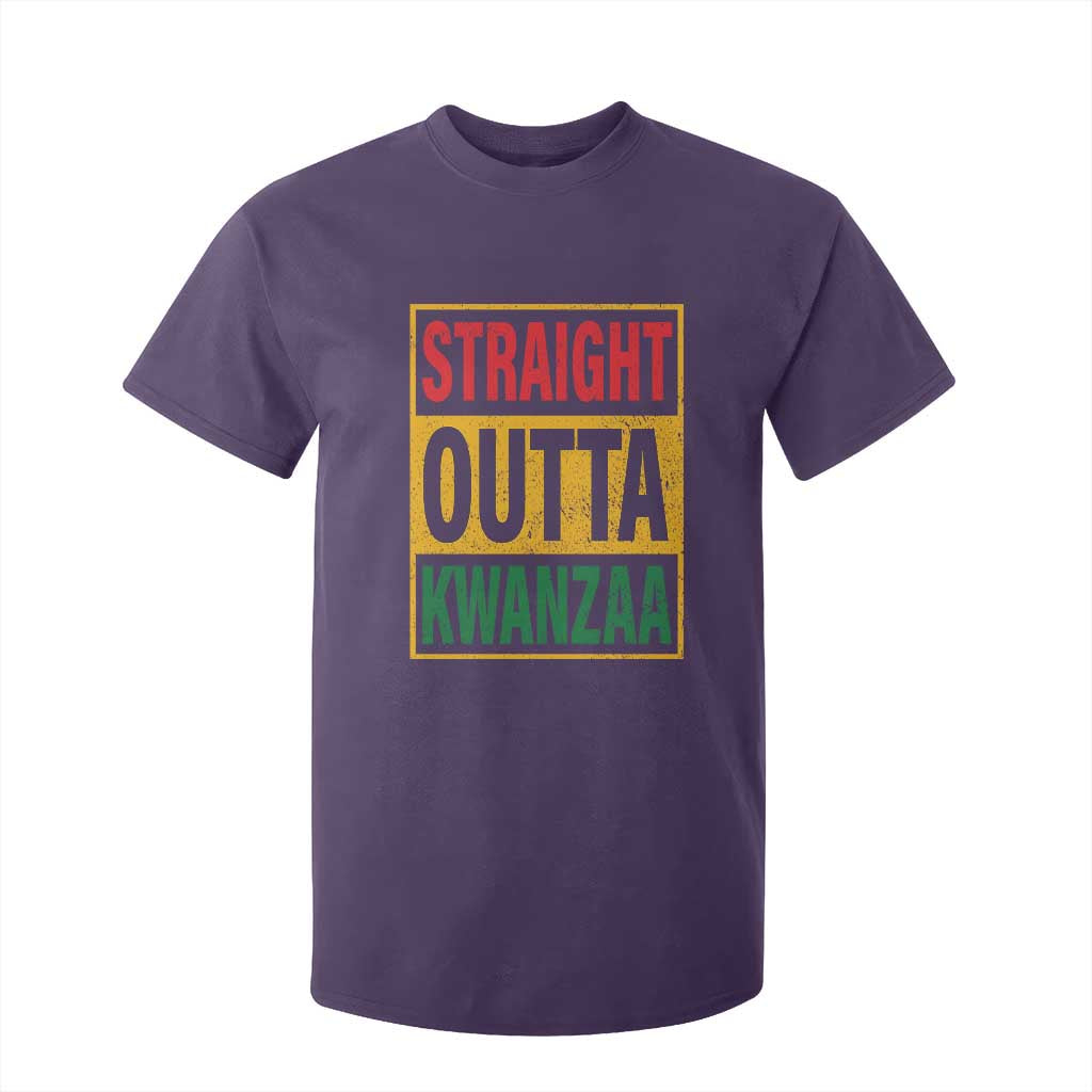 Funny Straight Outta Kwanzaa African American Heritage Christmas Holiday T Shirt For Kid