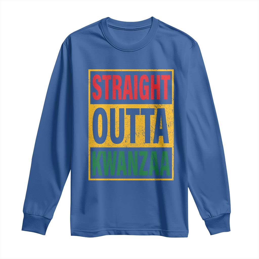 Funny Straight Outta Kwanzaa African American Heritage Christmas Holiday Long Sleeve Shirt