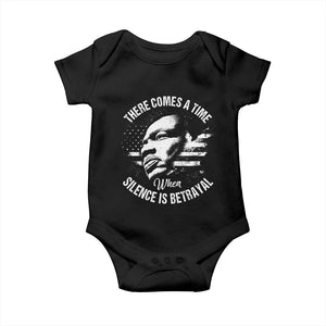MLK Day There Comes A Time When Silence Is Betrayal Baby Onesie Martin Luther King Vintage American Flag Black History Month