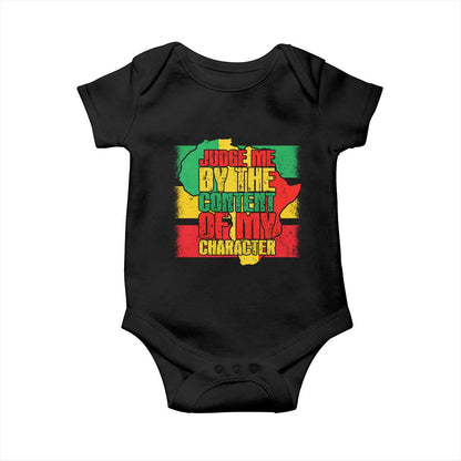 MLK Day Judge Me By The Content Of My Character Baby Onesie Martin Luther King Africa Map Black History Month