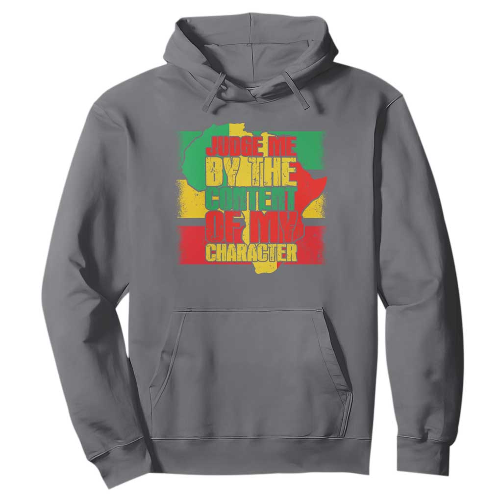 MLK Day Judge Me By The Content Of My Character Hoodie Martin Luther King Africa Map Black History Month