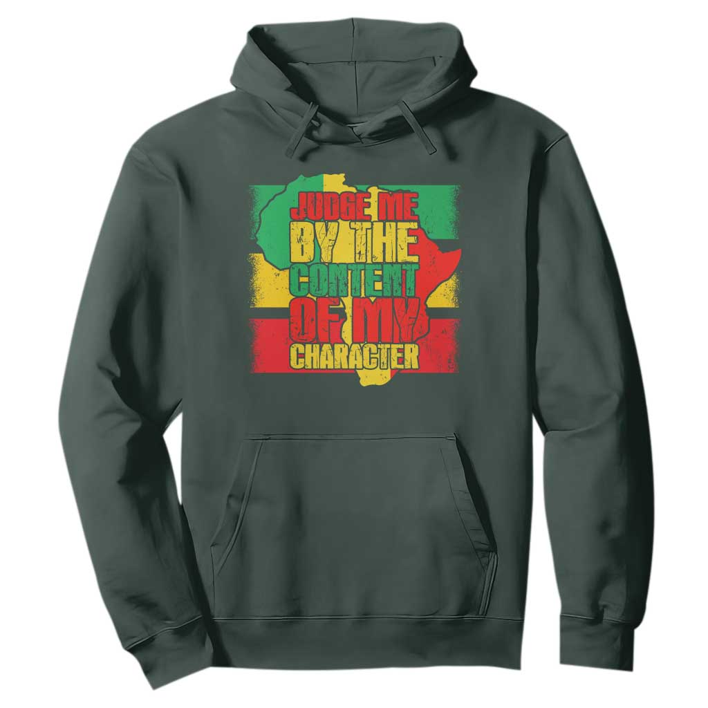 MLK Day Judge Me By The Content Of My Character Hoodie Martin Luther King Africa Map Black History Month