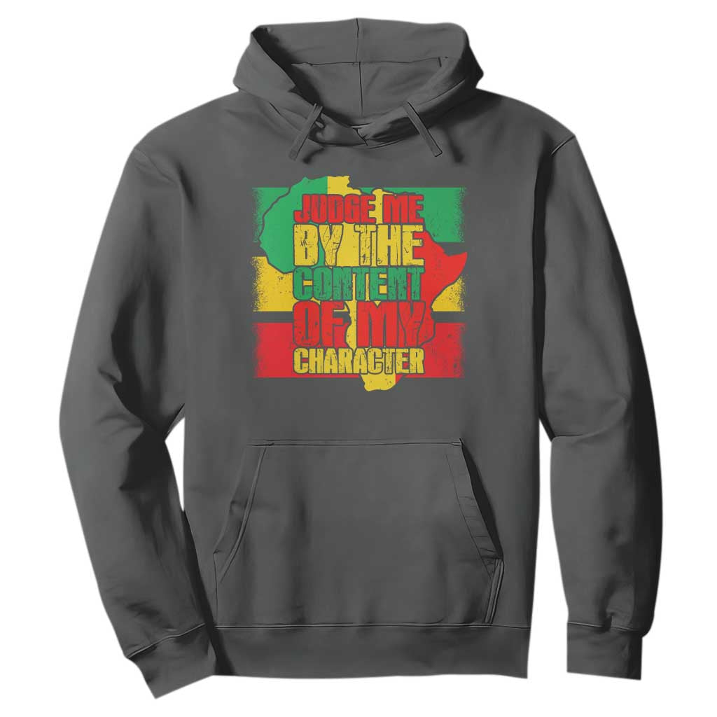 MLK Day Judge Me By The Content Of My Character Hoodie Martin Luther King Africa Map Black History Month