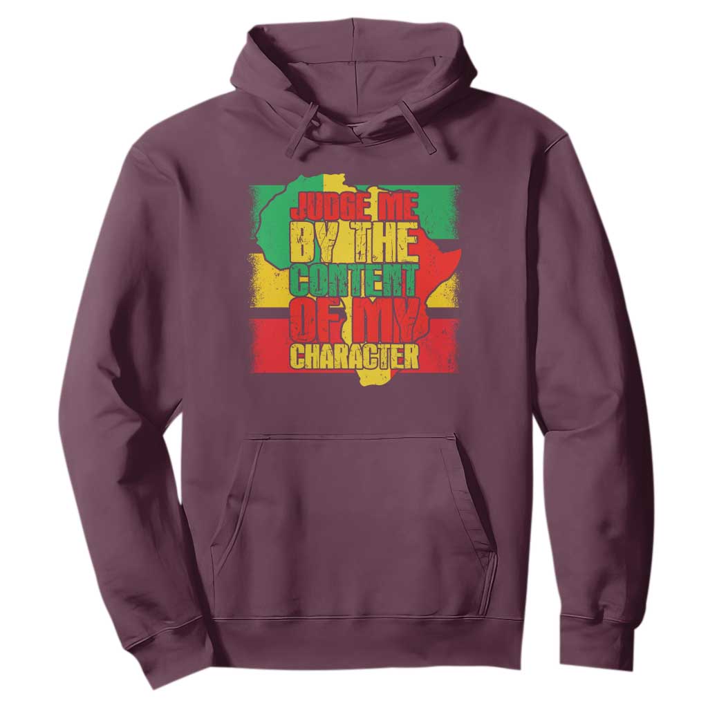 MLK Day Judge Me By The Content Of My Character Hoodie Martin Luther King Africa Map Black History Month