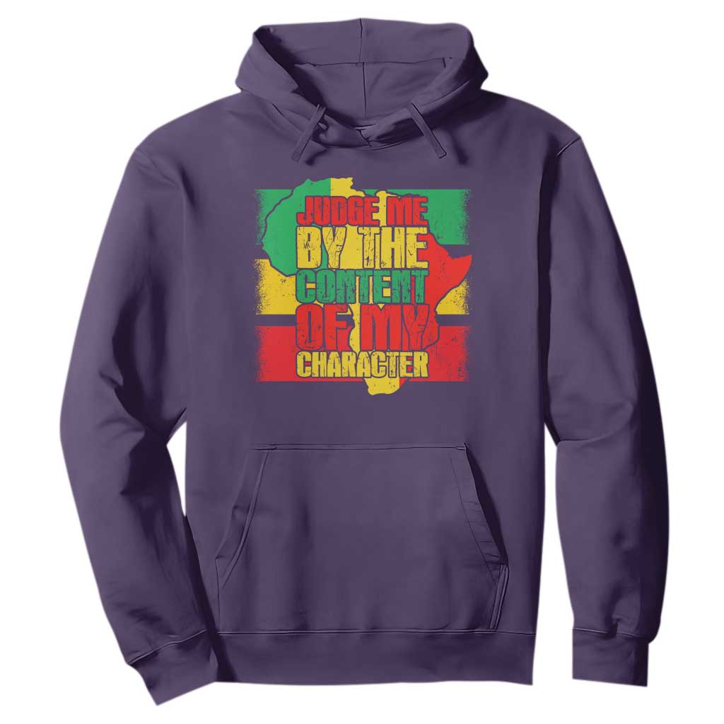 MLK Day Judge Me By The Content Of My Character Hoodie Martin Luther King Africa Map Black History Month