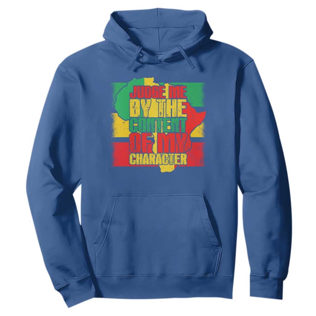 MLK Day Judge Me By The Content Of My Character Hoodie Martin Luther King Africa Map Black History Month