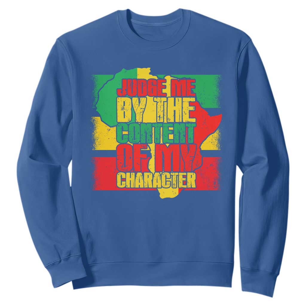 MLK Day Judge Me By The Content Of My Character Sweatshirt Martin Luther King Africa Map Black History Month