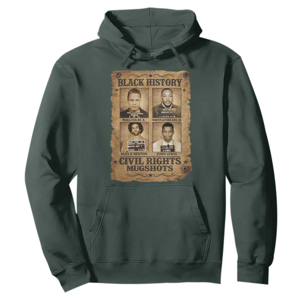 Black History Civil Rights Mugshots Hoodie Malcolm X MLK John Lewis Huey P Newton