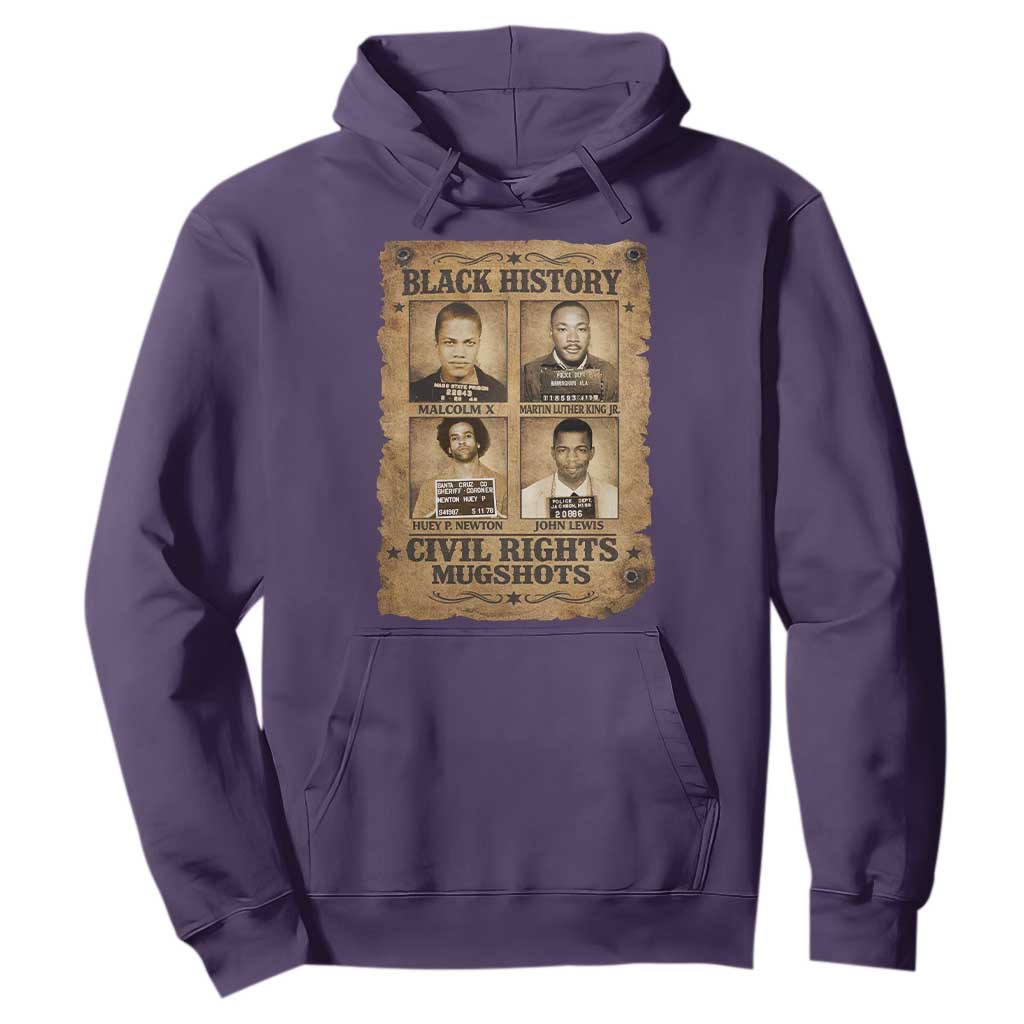 Black History Civil Rights Mugshots Hoodie Malcolm X MLK John Lewis Huey P Newton