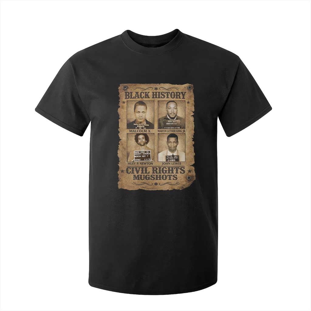 Black History Civil Rights Mugshots T Shirt For Kid Malcolm X MLK John Lewis Huey P Newton
