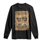 Black History Civil Rights Mugshots Long Sleeve Shirt Malcolm X MLK John Lewis Huey P Newton