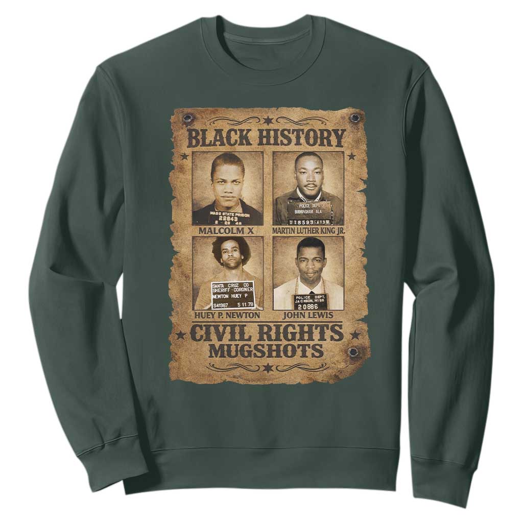 Black History Civil Rights Mugshots Sweatshirt Malcolm X MLK John Lewis Huey P Newton
