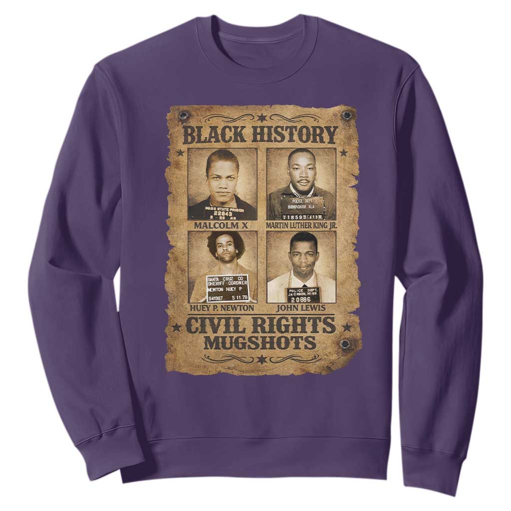 Black History Civil Rights Mugshots Sweatshirt Malcolm X MLK John Lewis Huey P Newton