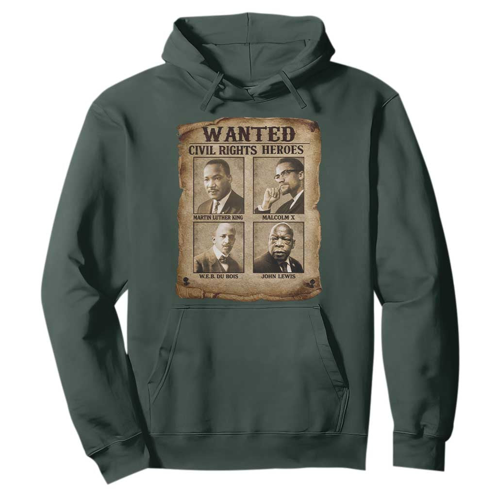Black Leaders Hoodie Wanted Civil Rights Heroes MLK Malcolm X Web John Lewis