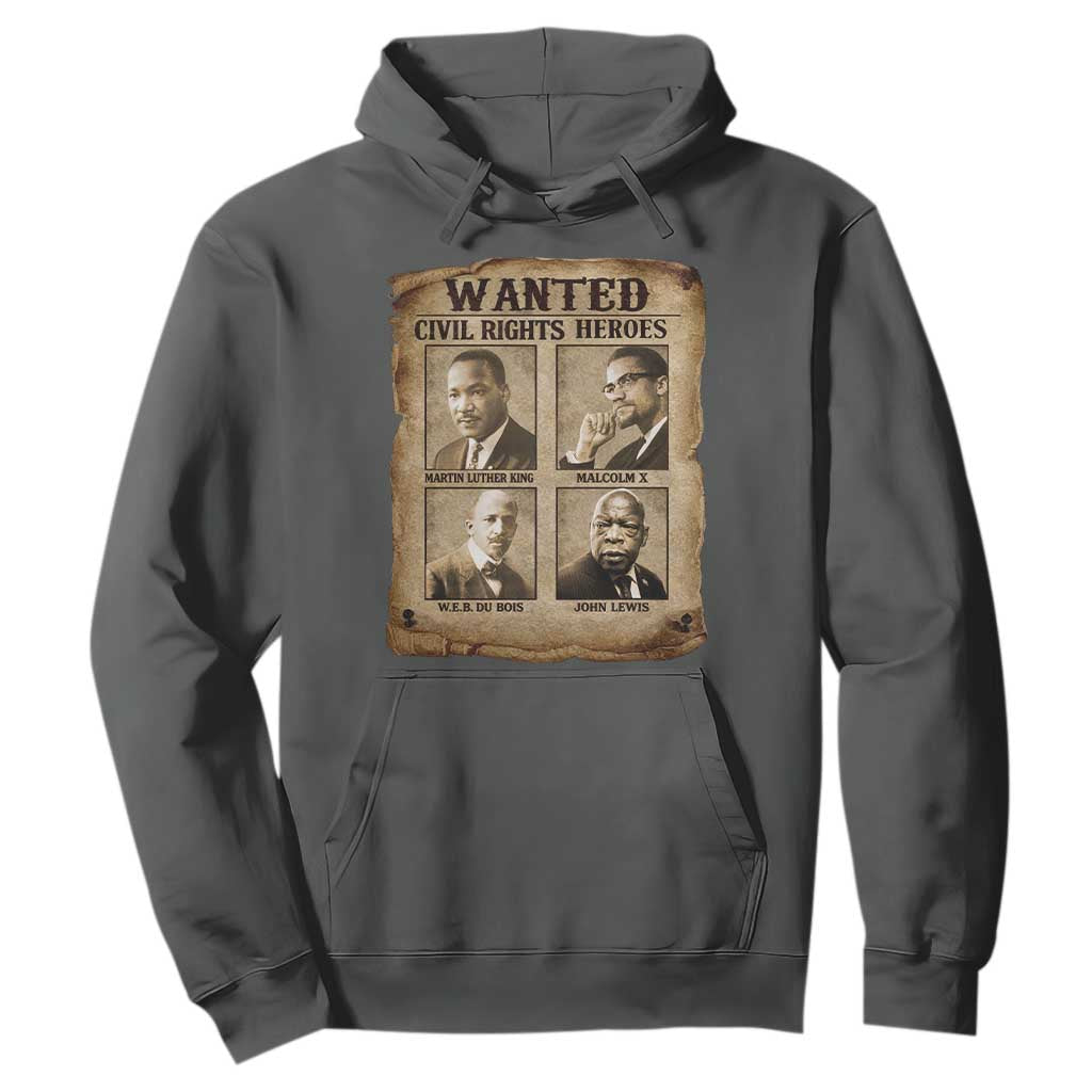 Black Leaders Hoodie Wanted Civil Rights Heroes MLK Malcolm X Web John Lewis