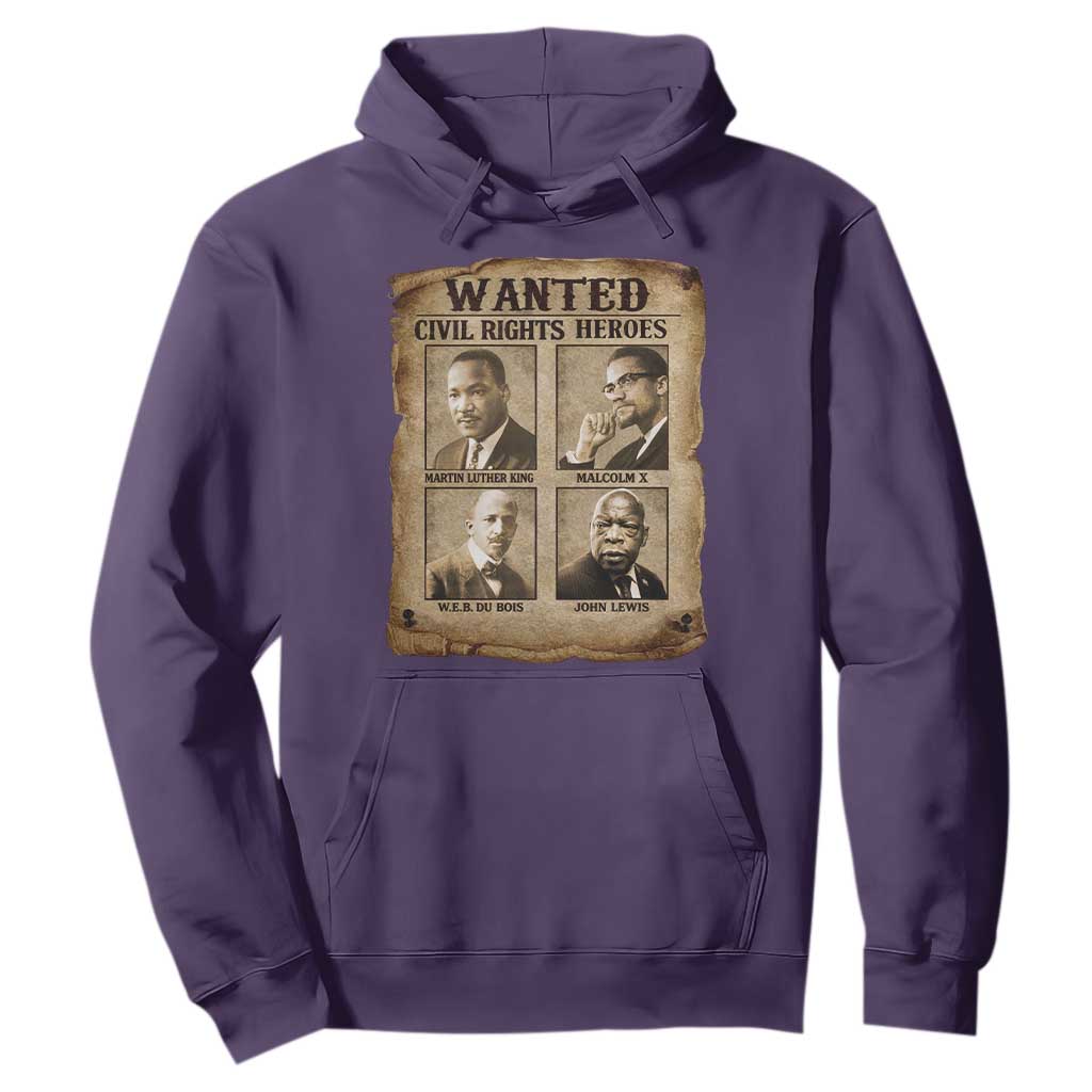 Black Leaders Hoodie Wanted Civil Rights Heroes MLK Malcolm X Web John Lewis