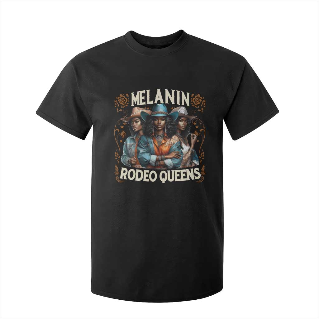 Melanin Rodeo Queen T Shirt For Kid African American Melanin Black Cowgirl Swag
