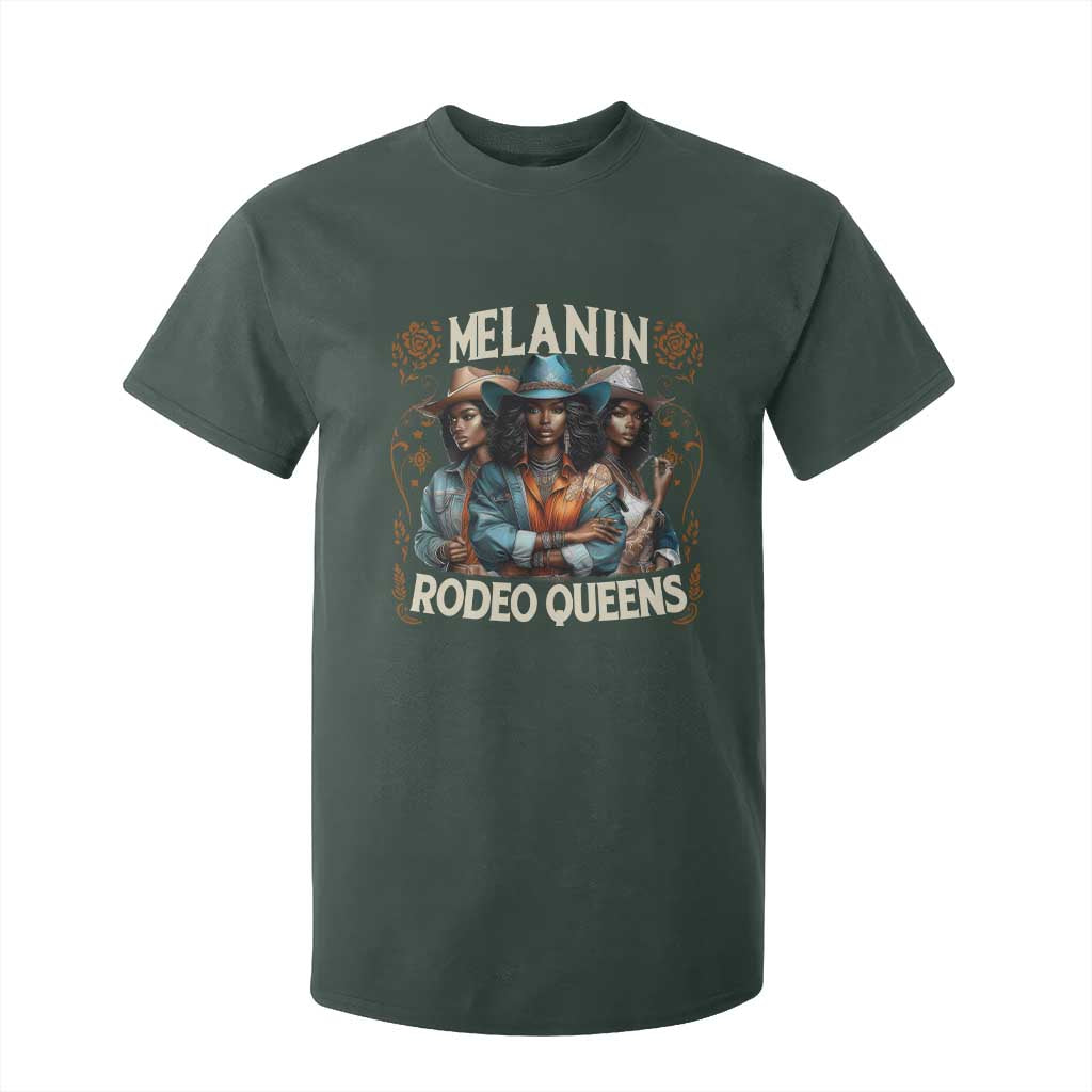 Melanin Rodeo Queen T Shirt For Kid African American Melanin Black Cowgirl Swag