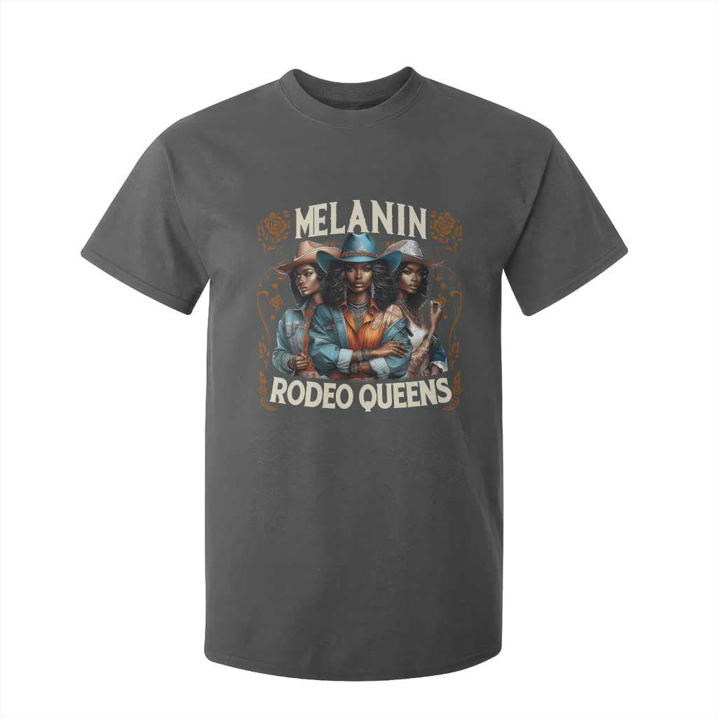 Melanin Rodeo Queen T Shirt For Kid African American Melanin Black Cowgirl Swag