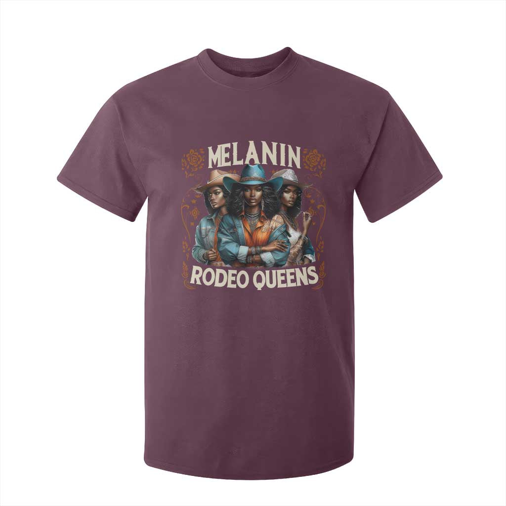 Melanin Rodeo Queen T Shirt For Kid African American Melanin Black Cowgirl Swag