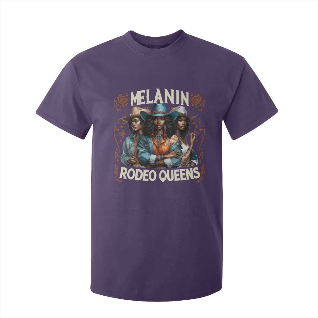 Melanin Rodeo Queen T Shirt For Kid African American Melanin Black Cowgirl Swag
