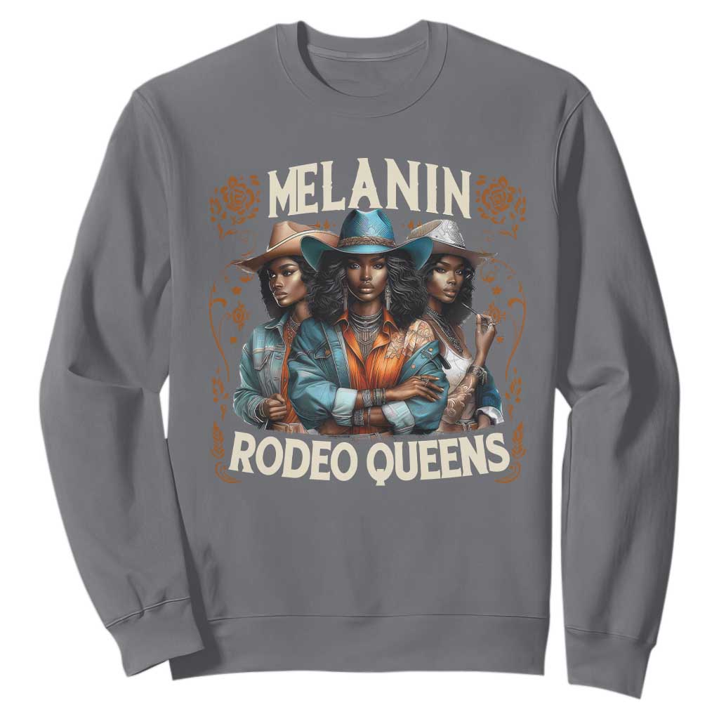 Melanin Rodeo Queen Sweatshirt African American Melanin Black Cowgirl Swag