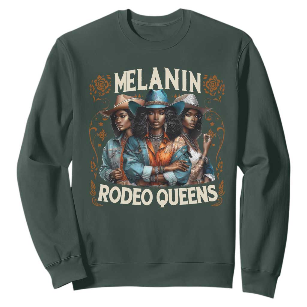 Melanin Rodeo Queen Sweatshirt African American Melanin Black Cowgirl Swag