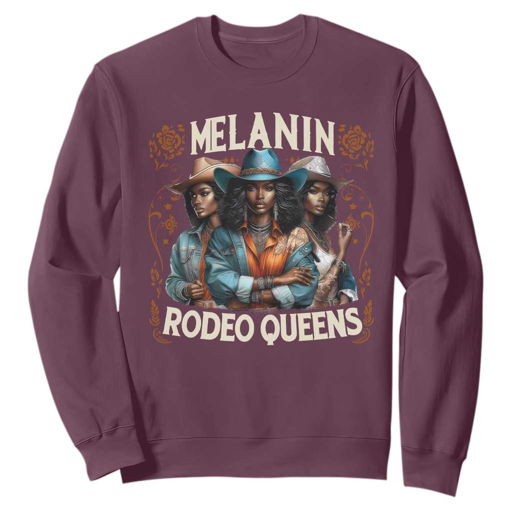 Melanin Rodeo Queen Sweatshirt African American Melanin Black Cowgirl Swag
