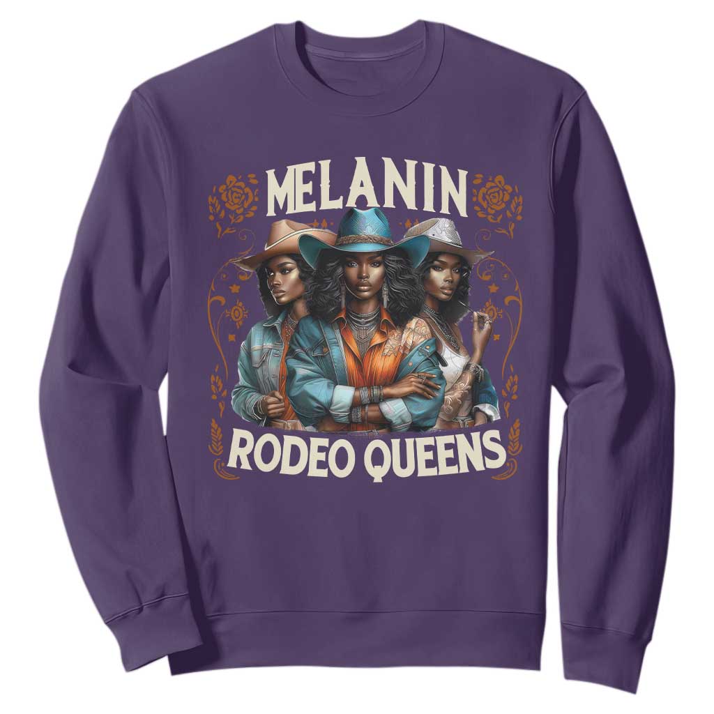 Melanin Rodeo Queen Sweatshirt African American Melanin Black Cowgirl Swag
