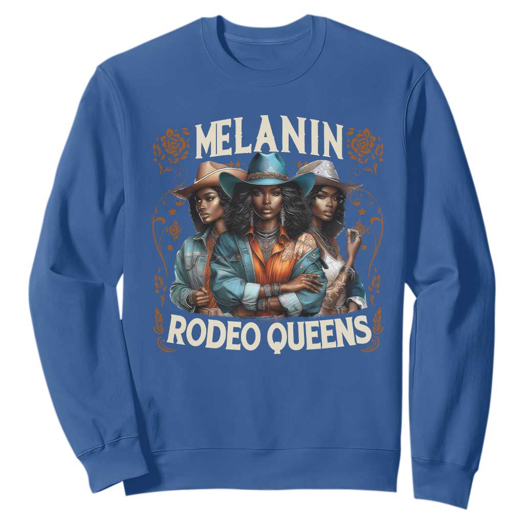 Melanin Rodeo Queen Sweatshirt African American Melanin Black Cowgirl Swag