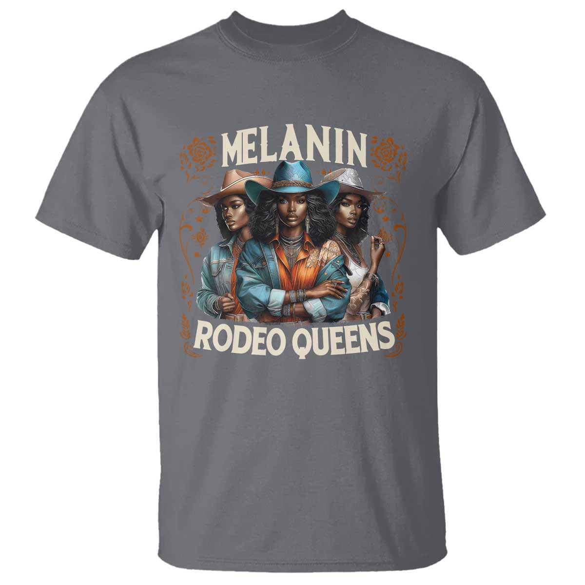 Melanin Rodeo Queen T Shirt African American Melanin Black Cowgirl Swag