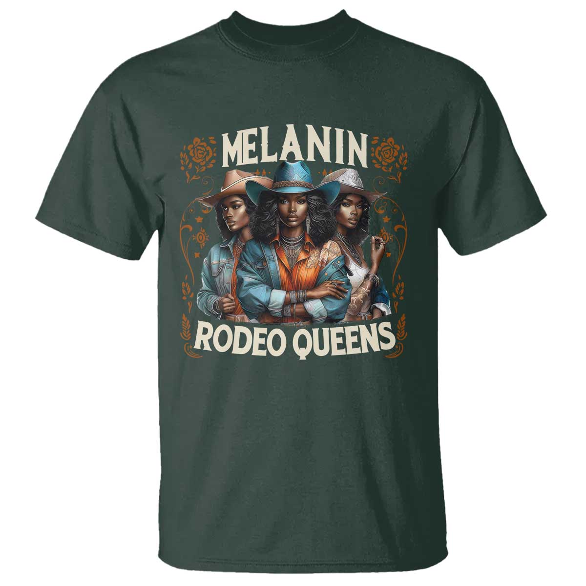 Melanin Rodeo Queen T Shirt African American Melanin Black Cowgirl Swag