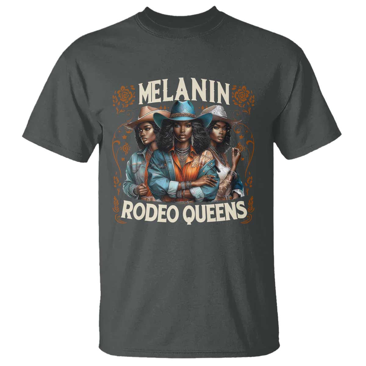 Melanin Rodeo Queen T Shirt African American Melanin Black Cowgirl Swag