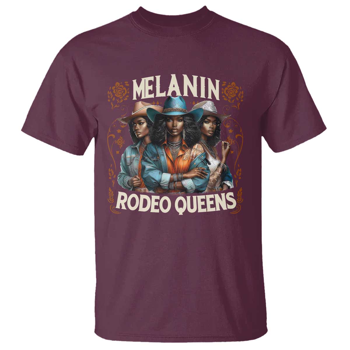 Melanin Rodeo Queen T Shirt African American Melanin Black Cowgirl Swag