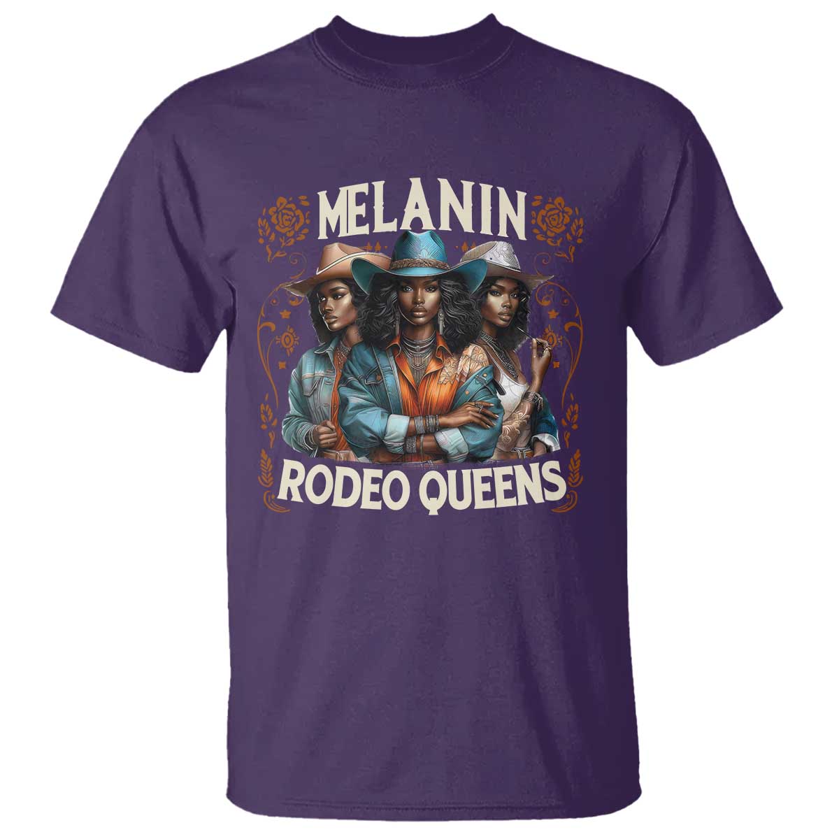 Melanin Rodeo Queen T Shirt African American Melanin Black Cowgirl Swag