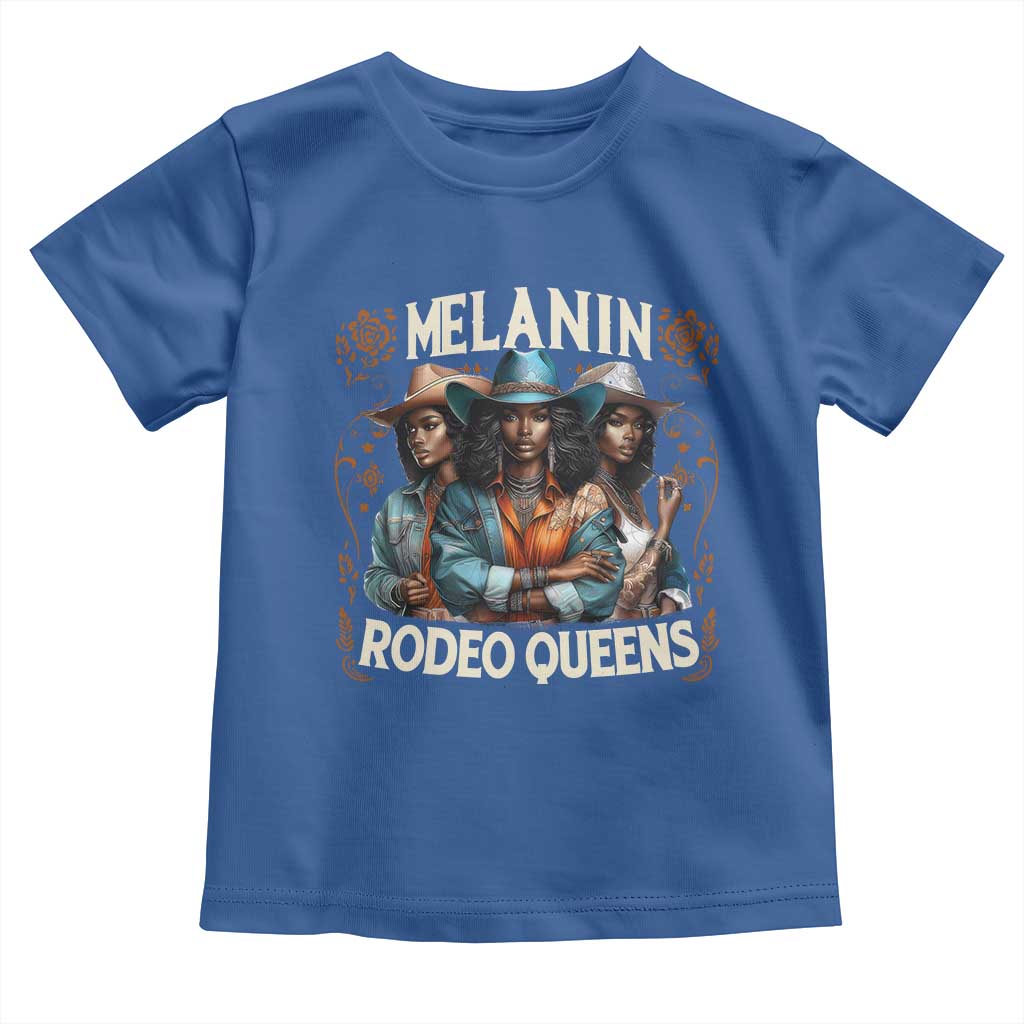 Melanin Rodeo Queen Toddler T Shirt African American Melanin Black Cowgirl Swag