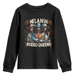 Melanin Rodeo Queen Youth Sweatshirt African American Melanin Black Cowgirl Swag