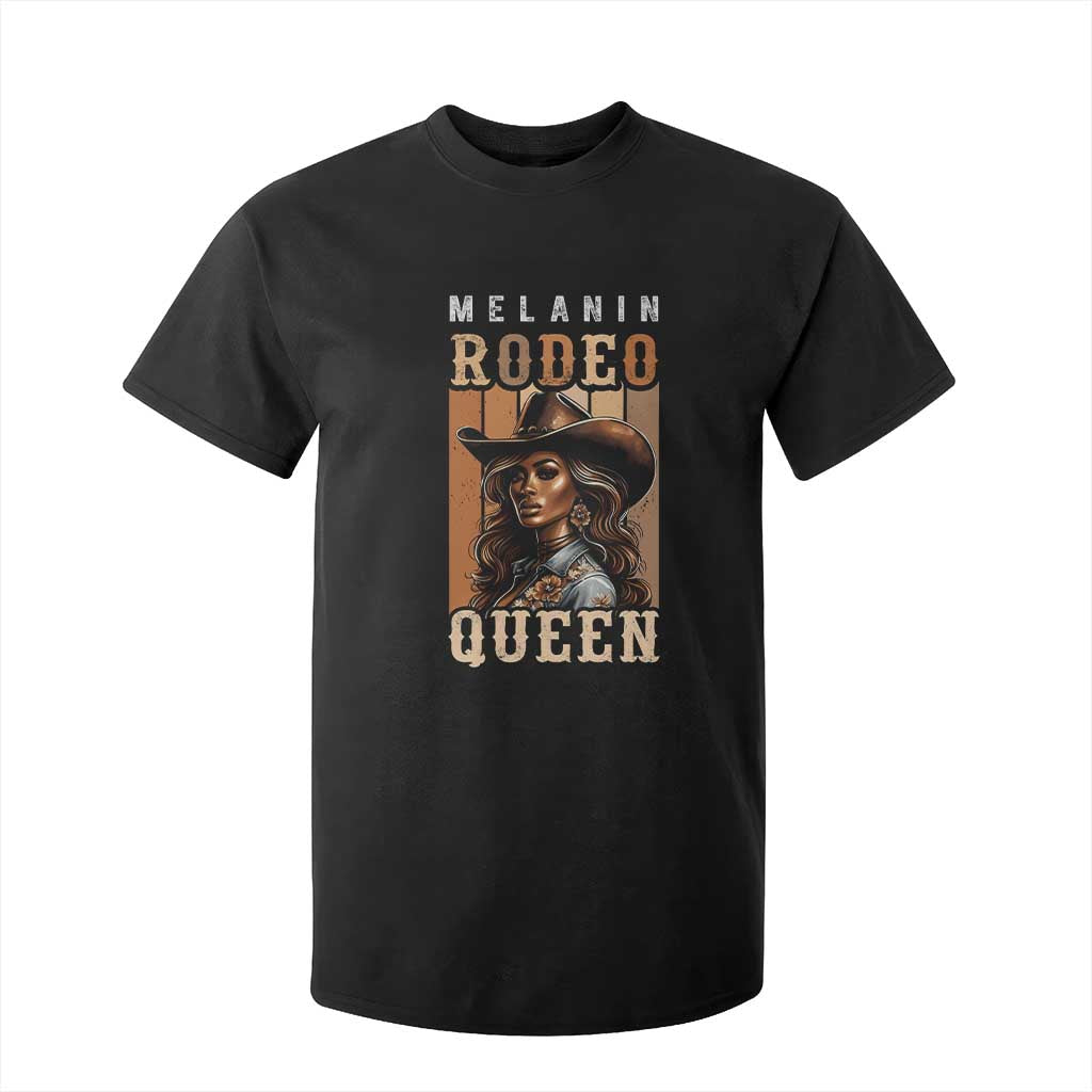 Melanin Rodeo Queen T Shirt For Kid African American Melanin Black Western Cowgirl