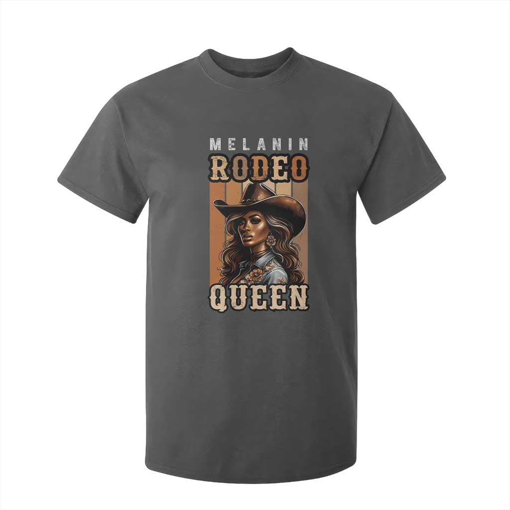Melanin Rodeo Queen T Shirt For Kid African American Melanin Black Western Cowgirl