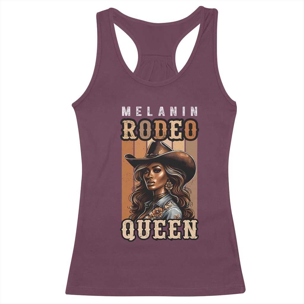 Melanin Rodeo Queen Racerback Tank Top African American Melanin Black Western Cowgirl