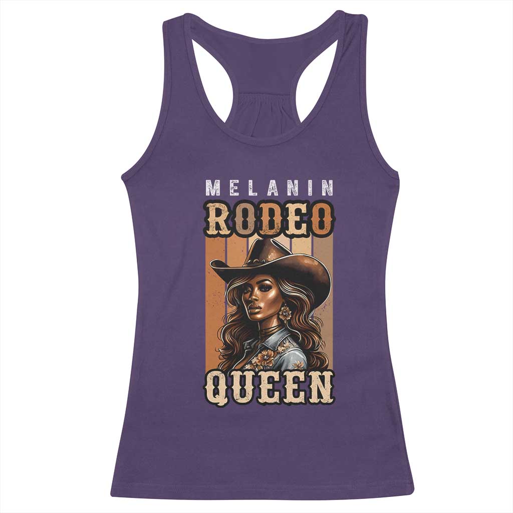 Melanin Rodeo Queen Racerback Tank Top African American Melanin Black Western Cowgirl