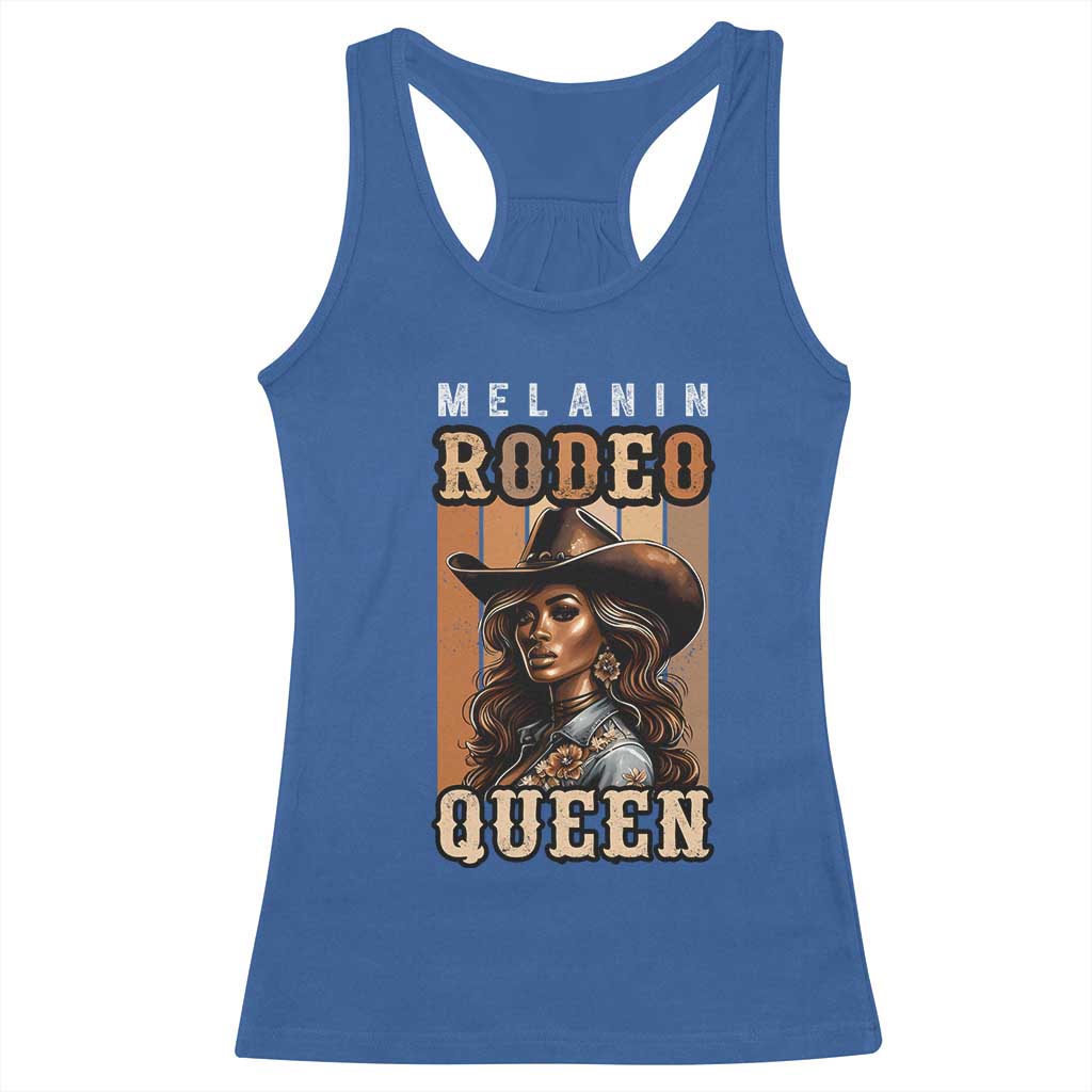 Melanin Rodeo Queen Racerback Tank Top African American Melanin Black Western Cowgirl