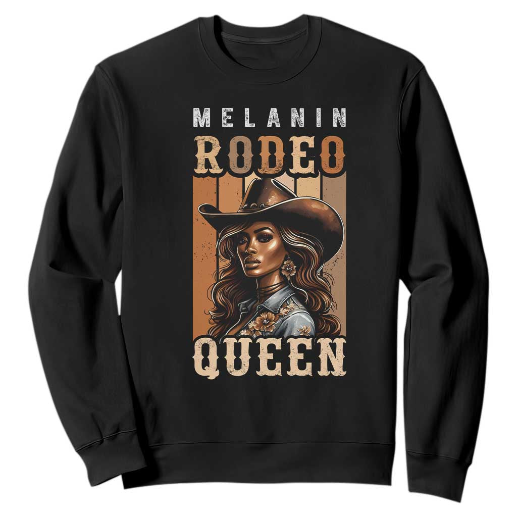 Melanin Rodeo Queen Sweatshirt African American Melanin Black Western Cowgirl