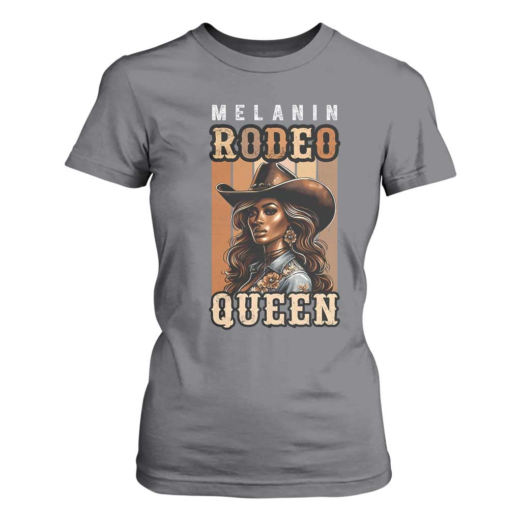 Melanin Rodeo Queen T Shirt For Women African American Melanin Black Western Cowgirl