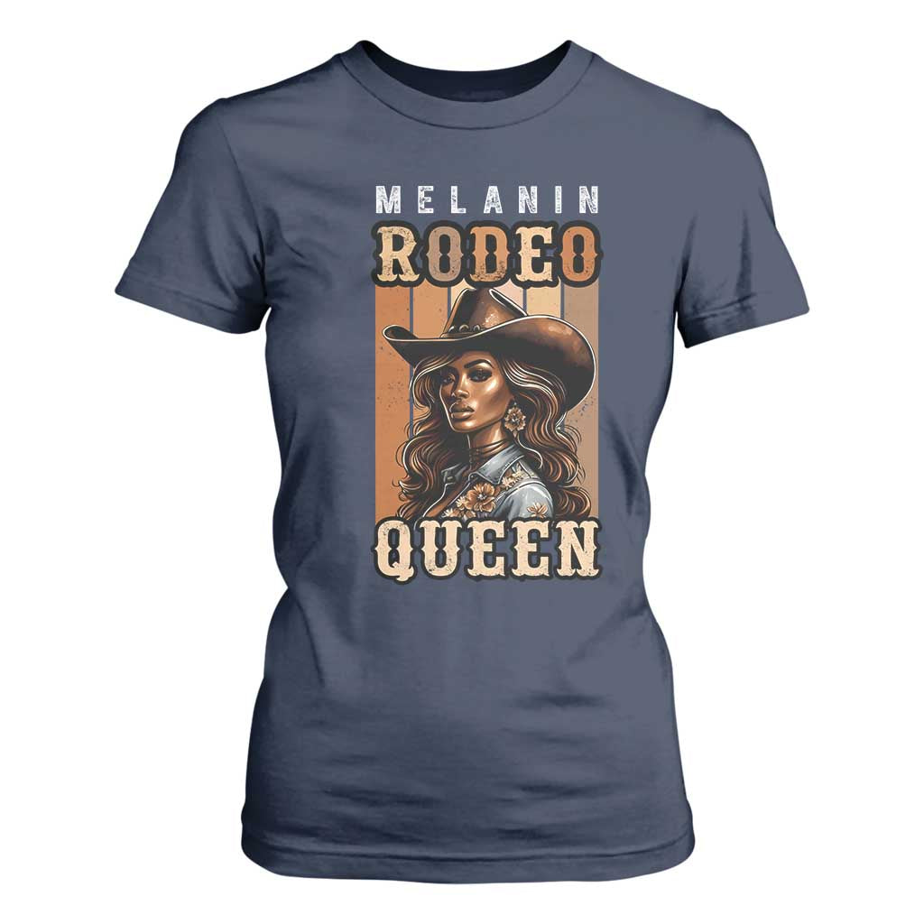 Melanin Rodeo Queen T Shirt For Women African American Melanin Black Western Cowgirl