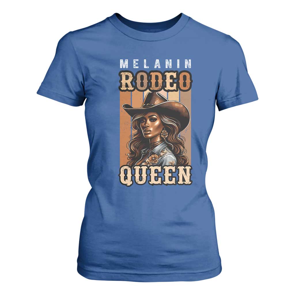 Melanin Rodeo Queen T Shirt For Women African American Melanin Black Western Cowgirl
