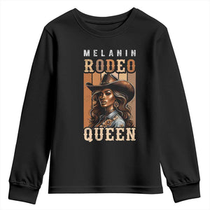 Melanin Rodeo Queen Youth Sweatshirt African American Melanin Black Western Cowgirl