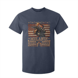 Melanin Rodeo Queen T Shirt For Kid Black Cowgirl Western Vintage American Flag