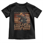 Melanin Rodeo Queen Toddler T Shirt Black Cowgirl Western Vintage American Flag