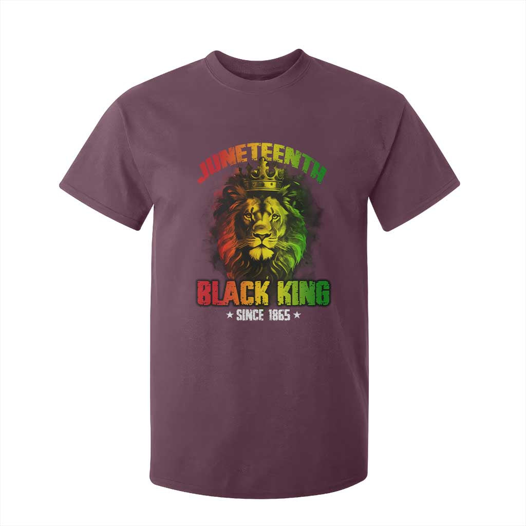 Juneteenth Black King Since 1865 Lion Crown T Shirt For Kid